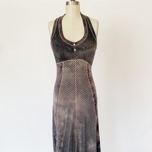 mixed fabric maxi dress with T back Size Small
